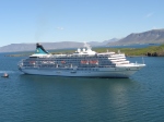 MV Artania arriving in Reykjavik.